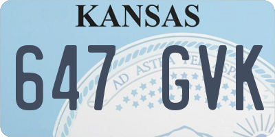 KS license plate 647GVK