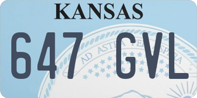 KS license plate 647GVL