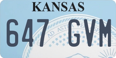 KS license plate 647GVM