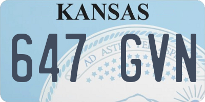 KS license plate 647GVN