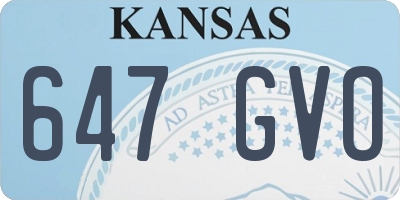 KS license plate 647GVO