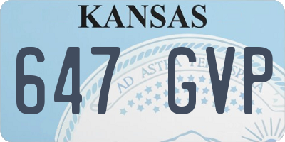 KS license plate 647GVP
