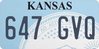 KS license plate 647GVQ