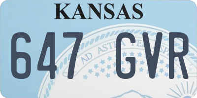 KS license plate 647GVR