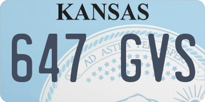 KS license plate 647GVS