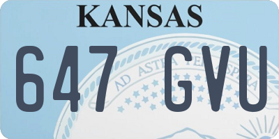 KS license plate 647GVU