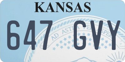 KS license plate 647GVY