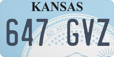 KS license plate 647GVZ