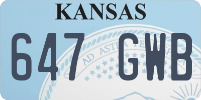 KS license plate 647GWB