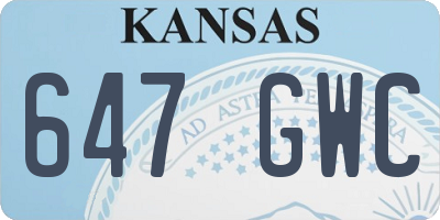 KS license plate 647GWC