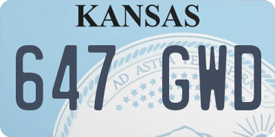 KS license plate 647GWD