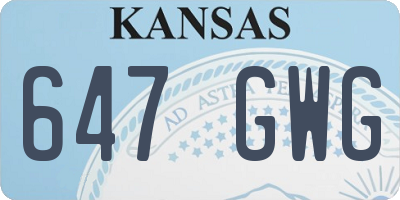 KS license plate 647GWG