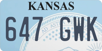 KS license plate 647GWK