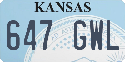 KS license plate 647GWL