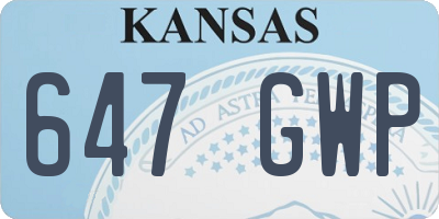 KS license plate 647GWP
