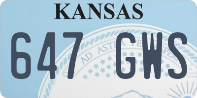 KS license plate 647GWS