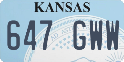 KS license plate 647GWW