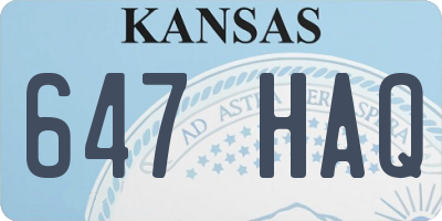 KS license plate 647HAQ