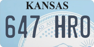 KS license plate 647HRO