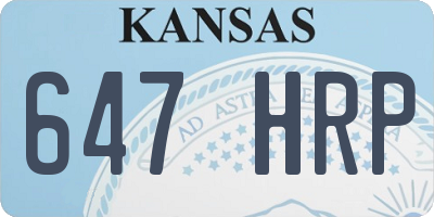 KS license plate 647HRP