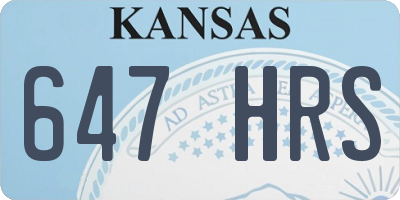 KS license plate 647HRS