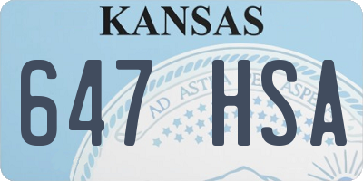 KS license plate 647HSA