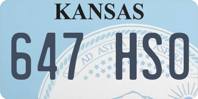 KS license plate 647HSO