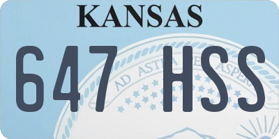 KS license plate 647HSS