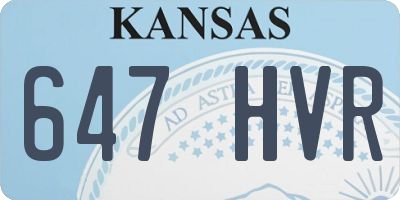 KS license plate 647HVR