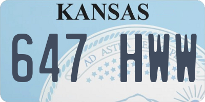 KS license plate 647HWW
