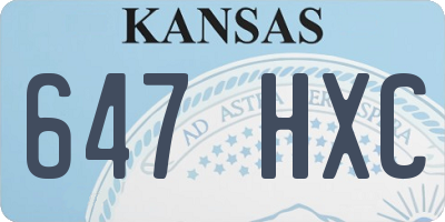 KS license plate 647HXC