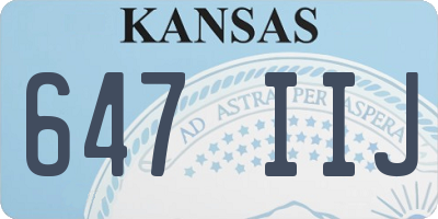 KS license plate 647IIJ