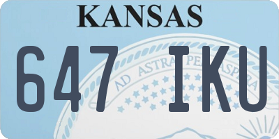 KS license plate 647IKU