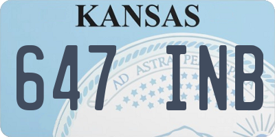 KS license plate 647INB