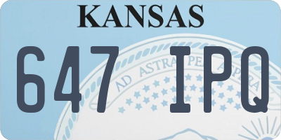 KS license plate 647IPQ
