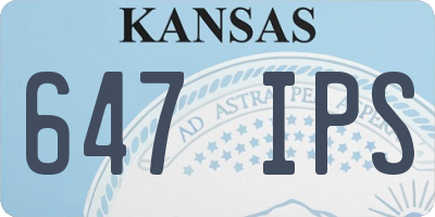 KS license plate 647IPS