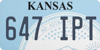 KS license plate 647IPT