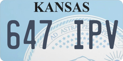 KS license plate 647IPV
