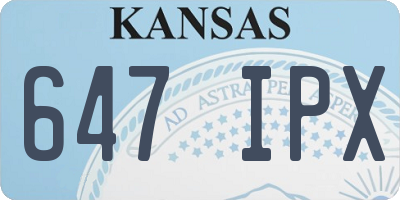 KS license plate 647IPX