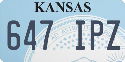 KS license plate 647IPZ