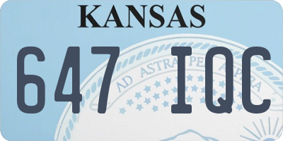 KS license plate 647IQC