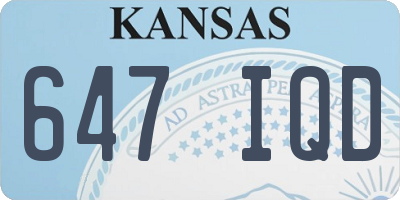 KS license plate 647IQD