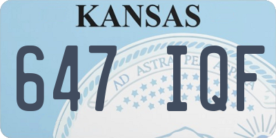 KS license plate 647IQF