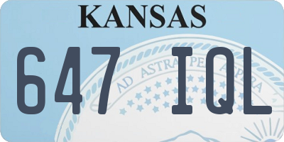 KS license plate 647IQL