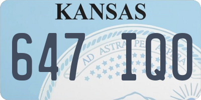 KS license plate 647IQO