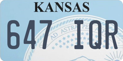 KS license plate 647IQR
