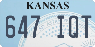KS license plate 647IQT