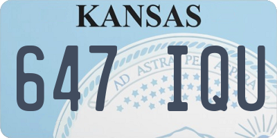 KS license plate 647IQU