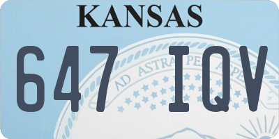 KS license plate 647IQV