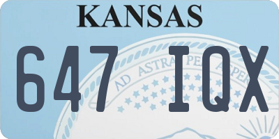 KS license plate 647IQX
